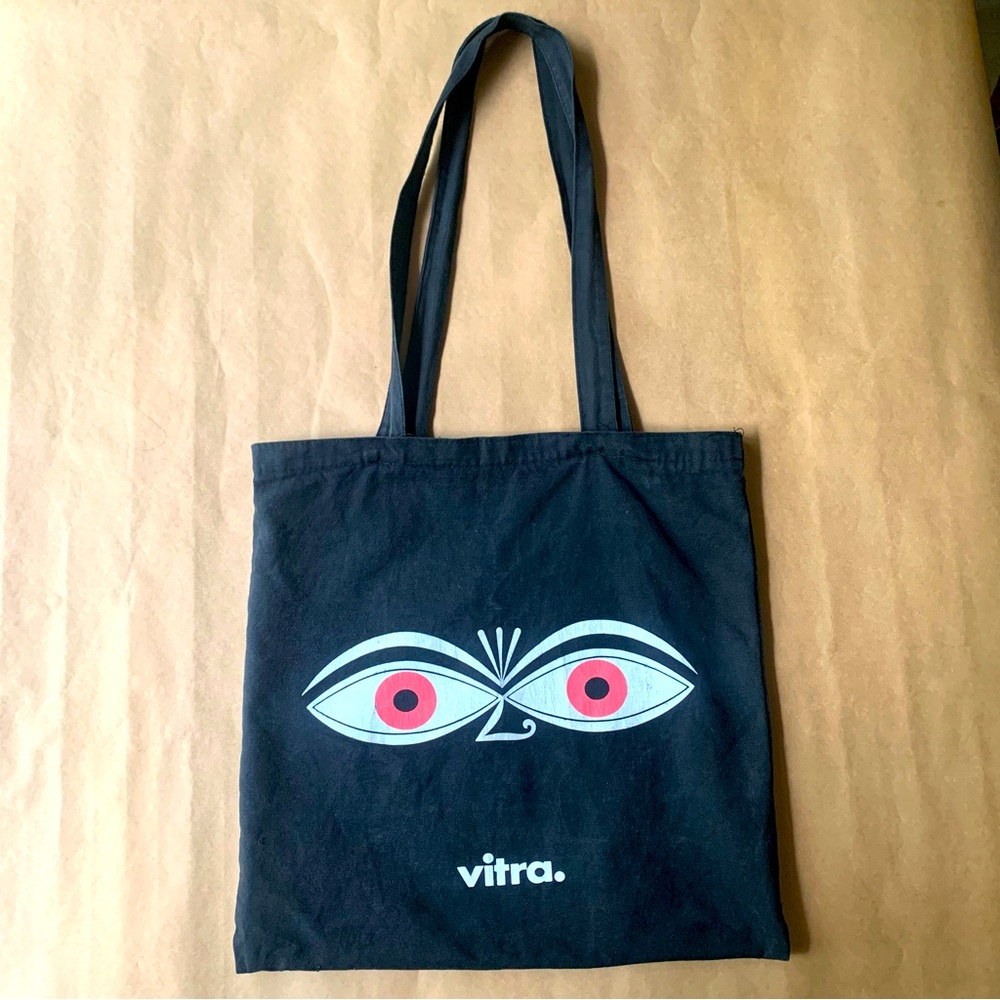 Vitra Alexander Girard Eyes Cloth Tote Bag Pink Black